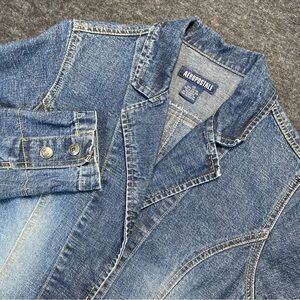 VTG Y2K Aeropostale Fitted Denim Jacket Women’s Size XS Dark Wash Princess Seam